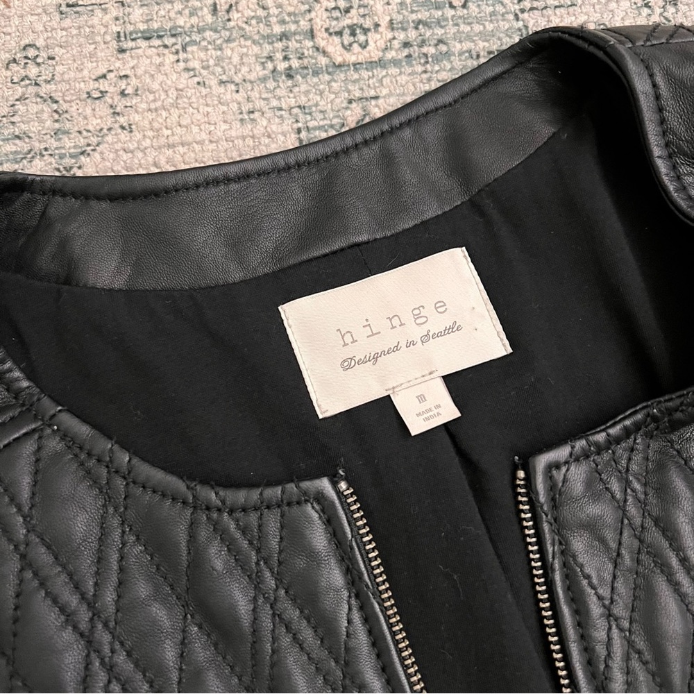 Hinge Black Leather Jacket - Picture 2 of 6